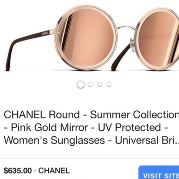 CHANEL 2017 Pink Gold Mirrored Sunglasses - Picture 6 of 12
